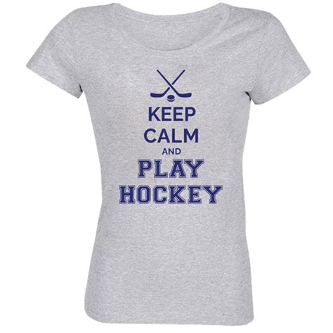 Skinny Keep Calm And Play Hockey Gris