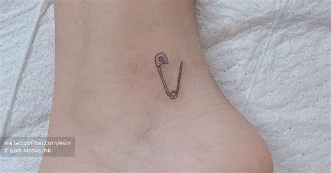 Safety Pin Tattoo On The Ankle