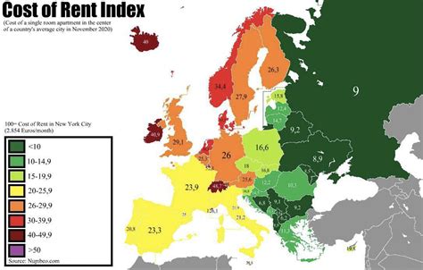 Cost Of Rent Index Of Every European Country Rexpatfire