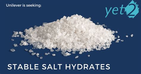 Unilever Seeking Stable Salt Hydrates