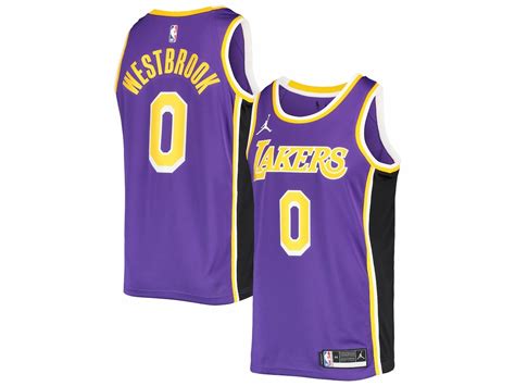 Los Angeles Lakers Russell Westbrook Mens Jordan Brand Purple 202122