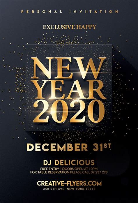 This beautiful invitation customizable with photoshop is perfect to promote your new year event ! Elegant New Year Invitation | Photoshop PSD - Creative ...