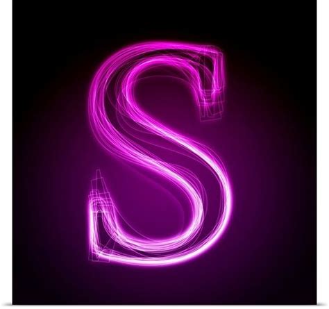 S Purple Neon Shift Letter Art Alphabet Pictures Letter Art