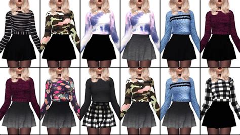 Kenzar Sims Ts4 Elizabeth Topskirt Sims 4 Mods Clothes Sims 4