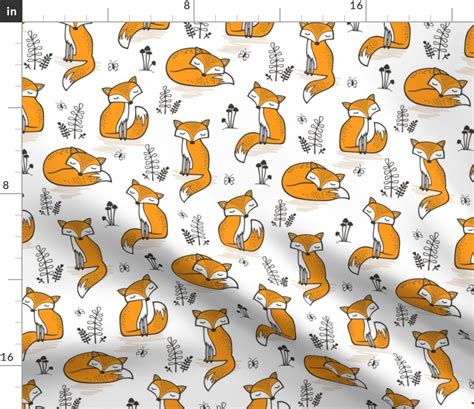 Dreamy Fox In Orange Fabric Spoonflower