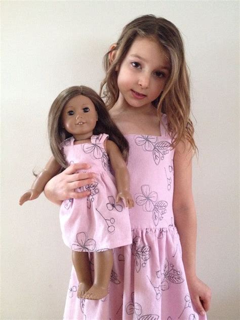 Matching Girl And American Girl Doll Clothes Pink Summer Party Dress
