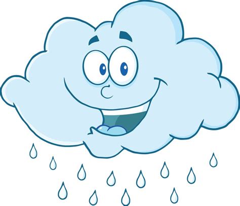 Happy Cloud Raining Cartoon Mascot Character Sticker Pixers We