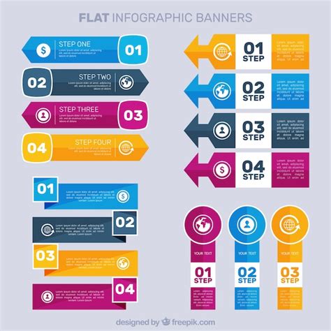 Free Vector Flat Infographic Banner Pack
