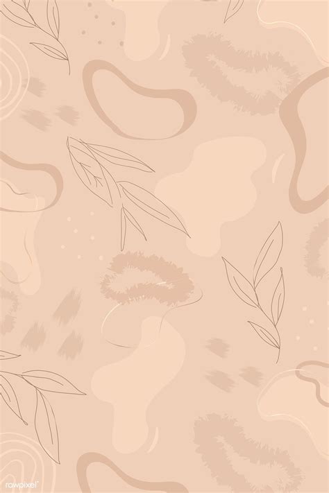 Beige Botanical Patterned Background Vector Free Image By Rawpixel