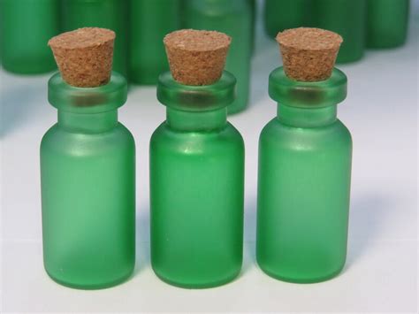 50 Miniature Colored Glass Bottles Green 2ml Bottles Glass Etsy