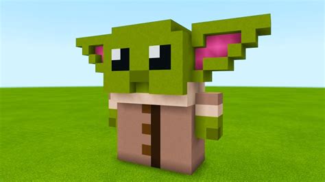Minecraft How To Make A Baby Yoda Statue Star Wars Youtube