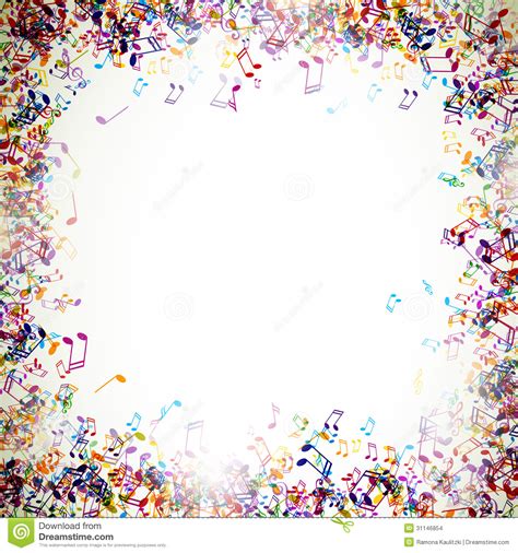 Free Download Showing Gallery For Colorful Music Notes Border