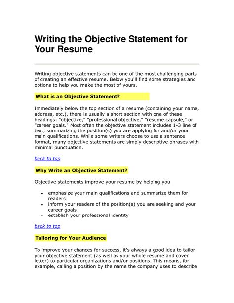 How To Write What Your Objective Is In A Resume Resume Objective