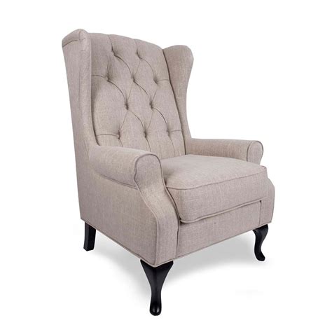 Buckingham Wingback Chair Beige Fab Home Interiors