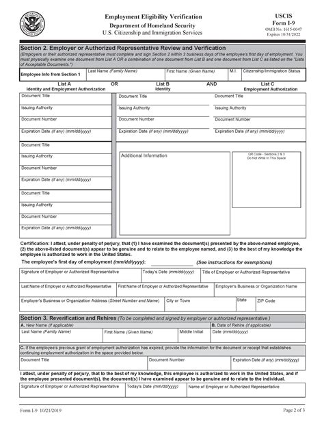 Form I Employment Eligibility Verification Instructions USCIS