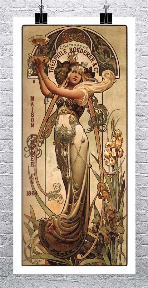Champagne Theophile Roeder 1864 Vintage Art Nouveau Poster Etsy Artofit