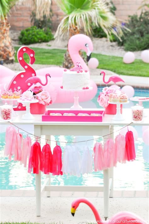 Karas Party Ideas Flamingo Pool Art Summer Birthday Party Karas