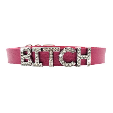 Rhinestone Word Collar Bitch Pink Janets Closet