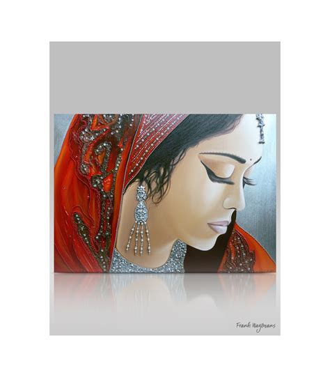 Painting Of A Beautiful Indian Woman By Frank Wagtmans Canvas