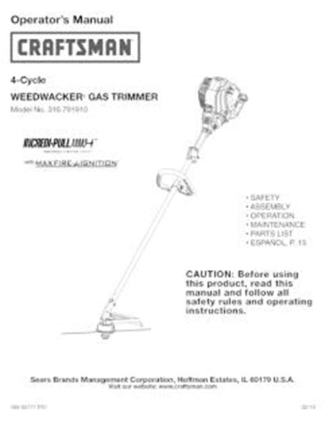 You can also look for different sizes and cutting widths to make the process easier for this electric weed eater delivers plenty of power with the convenience of rechargeable electric batteries that are compatible with over 40 ryobi tools. 316.791910 Craftsman 4 Cycle Weedwacker Gas Trimmer Manual