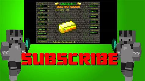 Minecraft Gold Bar Clicker Game Youtube