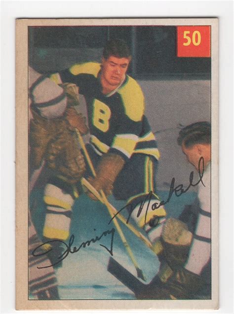 1954 55 Parkhurst Boston Bruins Hockey Card 50 Fleming Mackell Ebay