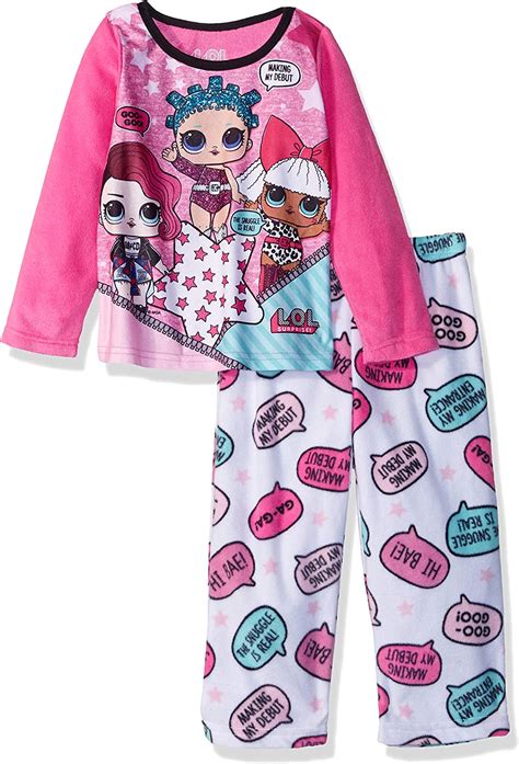 Ame Intl Girls Lol Surprise 2 Piece Fleece Pajama Set