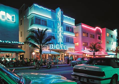 Miami Neon Lights Miami City Beach Art Deco Miami Beach