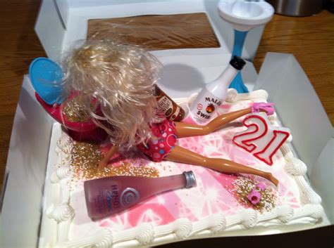 Adrianne S 21st Drunk Barbie Birthday Cake Drunk Barbie Cake Barbie Birthday Cake 21st