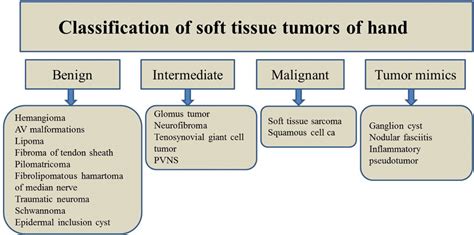 Common Soft Tissue Tumors Involving The Hand With Histopathological