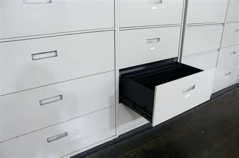 Durable metal construction with a black finish. Used Steelcase File | 5 Drawer Lateral File