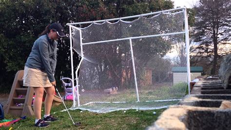 10 feet wide by 7 feet tall the rukket sports top of the line golf net features a fully folding top of the line frame that keeps the net on ball return makes sure that you are no longer stopping to pick up multiple balls or having to carry a bucket for backyard practice. My homemade Golf Net / Driving Range - YouTube