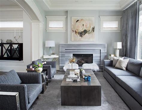 Avonlea grey living room set. Gray Living Room with Gray Striped Marble Fireplace - Contemporary - Living Room