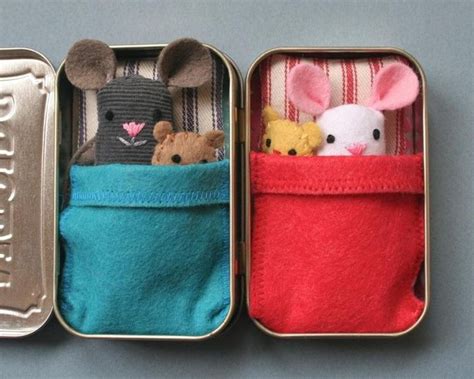 Wee Mouse Tin House Pdf Pattern Etsy Craft Cadeau Enfant Boite De