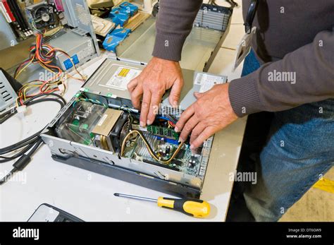 Computer Repair Technician At Work Stock Photo Alamy