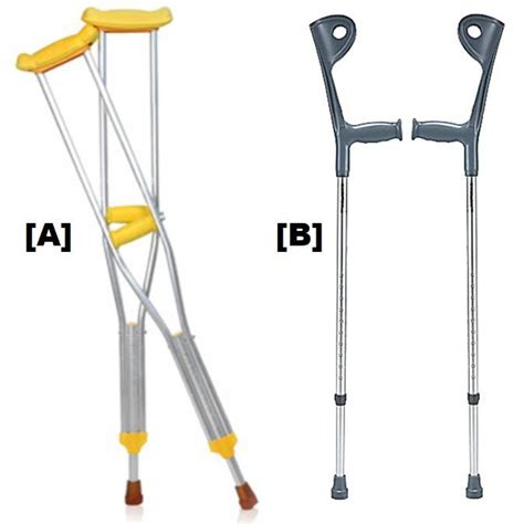 Aluminum Forearm Armpit Crutches Adjustable Height Underarm Cane
