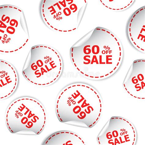 Sale 60 Percent Off Sticker Seamless Pattern Background Icon B Stock
