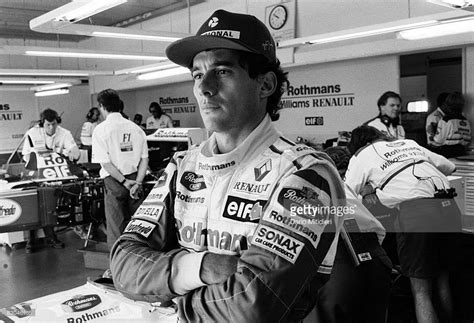 Brazilian Formula 1 Race Car Driver Ayrton Senna Watches During A