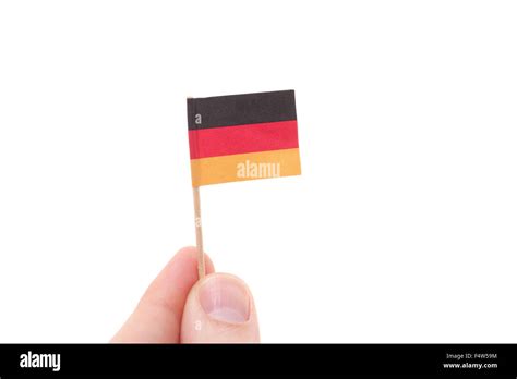 Hand Holding German Flag All On White Background Stock Photo Alamy