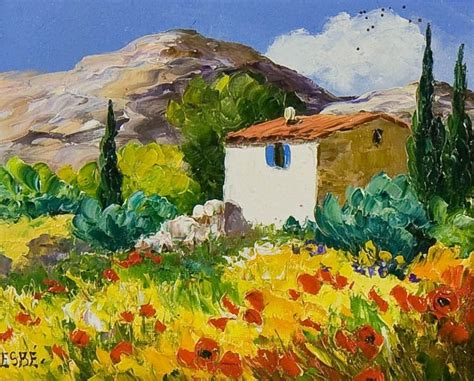 Romantic Summer In Provence Modern French Landscape Oil Painting Art