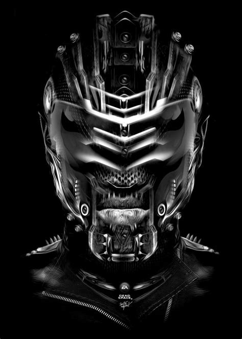 Dead Space Black And White Illustration From Digital Artist Obery