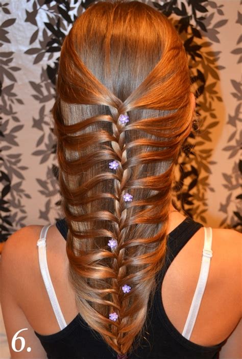 If you used a hair tie at the top, then gently pull it to the bottom of the braid, and wrap it around tight. DIY Fishtail Braid / Mermaid Braid Hairstyle
