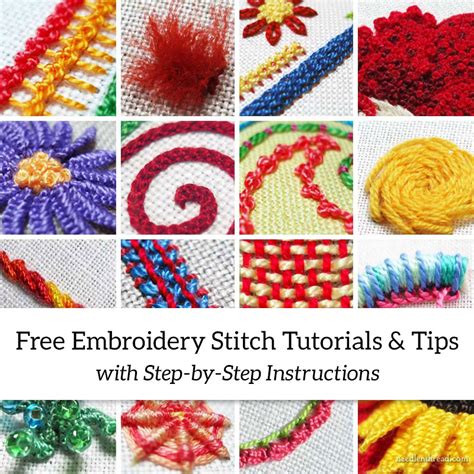 Free Embroidery Stitch Tutorials And Tips