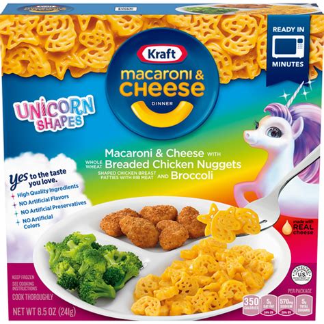 Л., мука — 1 ст. Kraft Unicorn Mac n Cheese with Chicken Nuggets Frozen ...