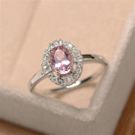 Pink Tourmaline Ring Pink Gemstone Ring October Birthstone Ring