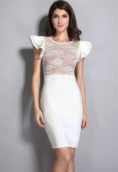 Ivory Sheer Lace Evening Dress Wholesale Evening Dress