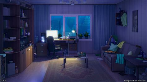 Living Room Anime Background Bestroom One