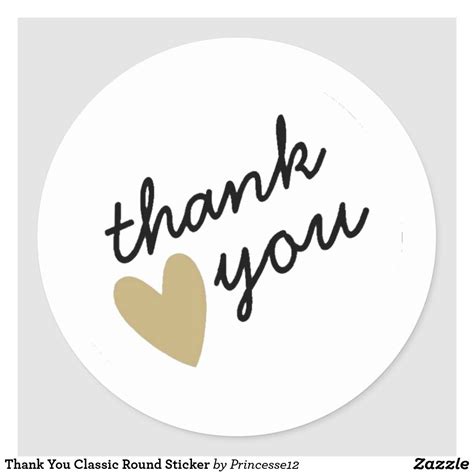 Thank You Classic Round Sticker In 2021 Custom Stickers