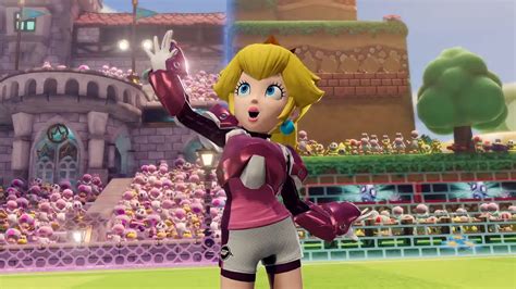 Mario Strikers Battle League Trailer Features New Gear And Princess Peach Jump Kick Try Hard