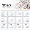 Lindo calendário 2020 em design pontilhado colorido - Download Vetores ...